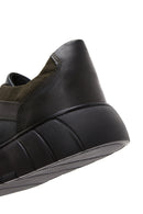 Men's Green Leather Thick Soled Sneaker | Derimod