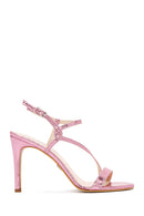 Women's Pink Ankle Strap Thin Heel Sandals | Derimod