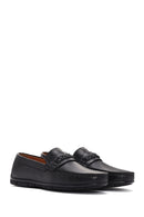 Derimod Fly Men's Black Leather Loafer | Derimod