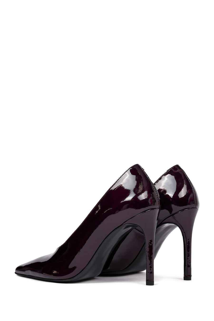 Kadın Bordo İnce Topuklu Rugan Deri Stiletto