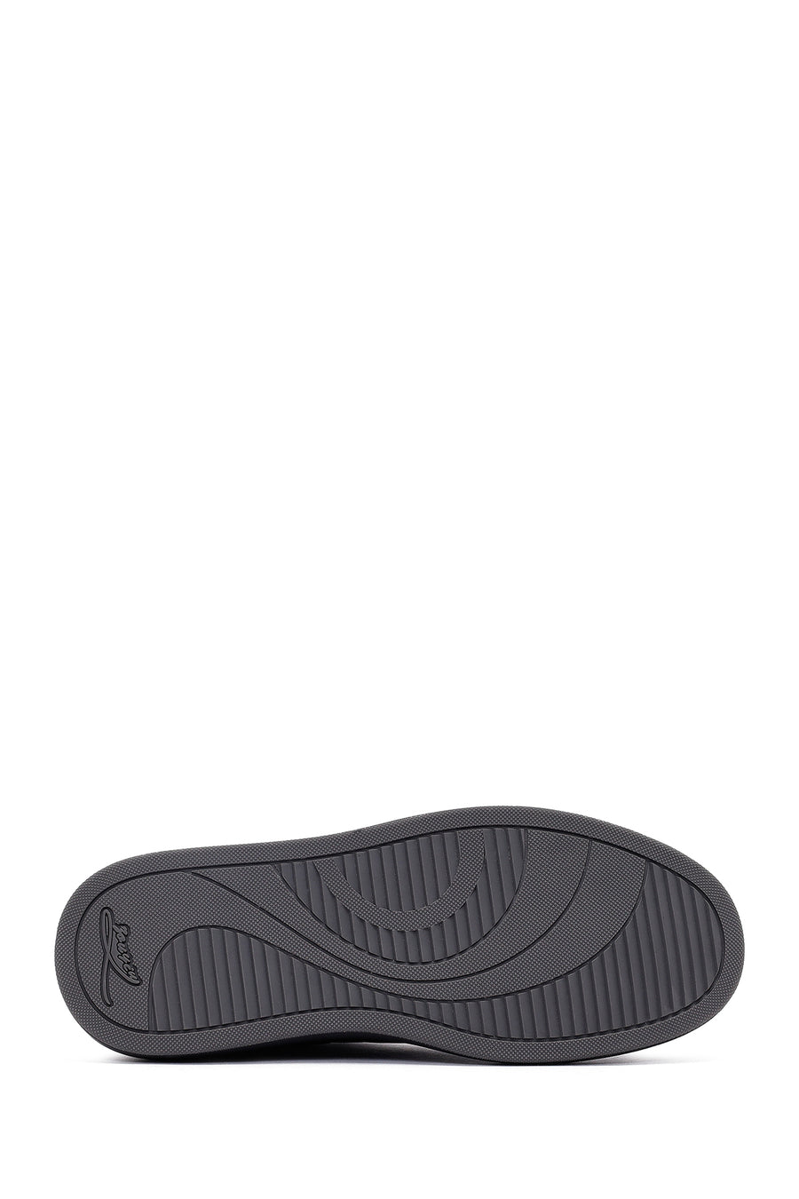 Erkek Siyah Bağcıklı Kalın Tabanlı Deri Sneaker