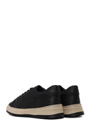 Male Black Lace-Up Thick-Soled Leather Sneaker | Derimod