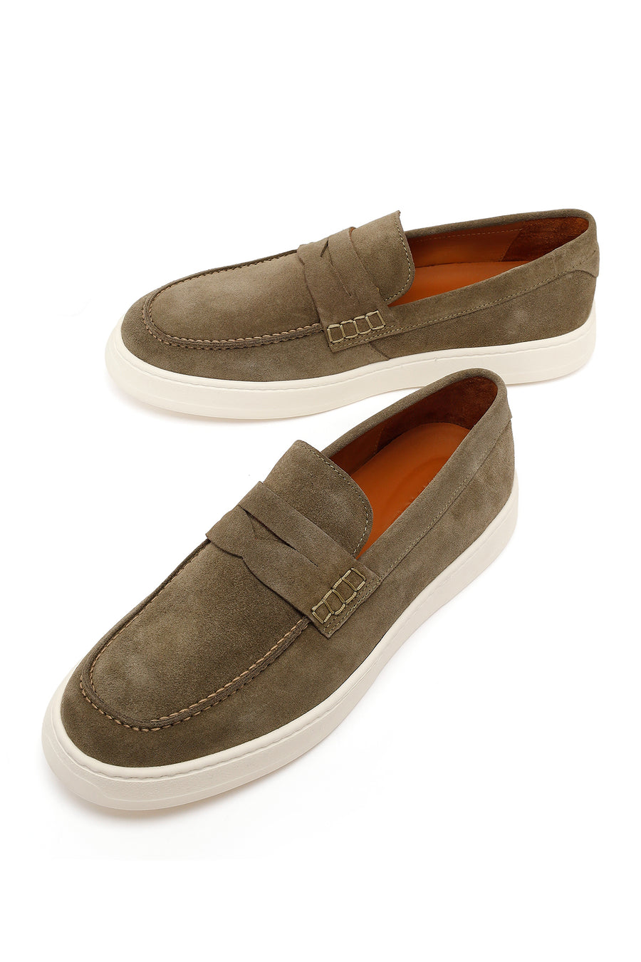 Erkek Haki Süet Deri Casual Loafer