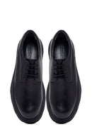 Men's Black Lace-Up Thick-Soled Leather Casual Shoes | Derimod