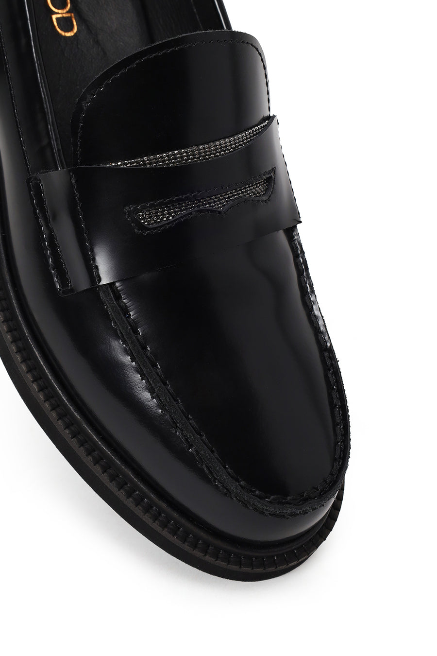 Kadın Siyah Deri Maskülen Loafer