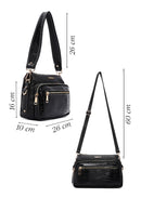 Women's Black Long Strap Patterned Crossbody Bag | Derimod