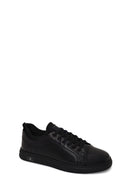 Erkek Siyah Bağcıklı Deri Sneaker | Derimod