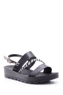 Women's Silver Zebra Detailed Sandals | Derimod