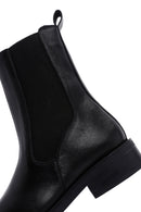 Women's Black Leather Zippered Chelsea Boots | Derimod