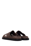 Male Brown Suede Slipper | Derimod
