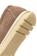 Women's Mink Suede Leather Comfort Loafer with Lace-up and Buckle | Derimod