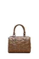 Women's Mink Long Strap Accessory Quilted Patterned Handbag | Derimod