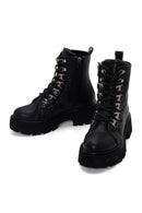 Women's Black Thick Soled Zippered Boots | Derimod