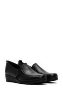 Women's Black Thick Soled Leather Comfort Shoes | Derimod