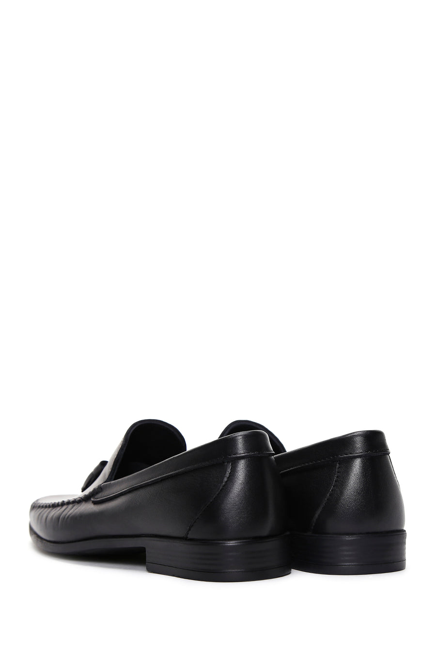 Erkek Siyah Püsküllü Deri Casual Loafer