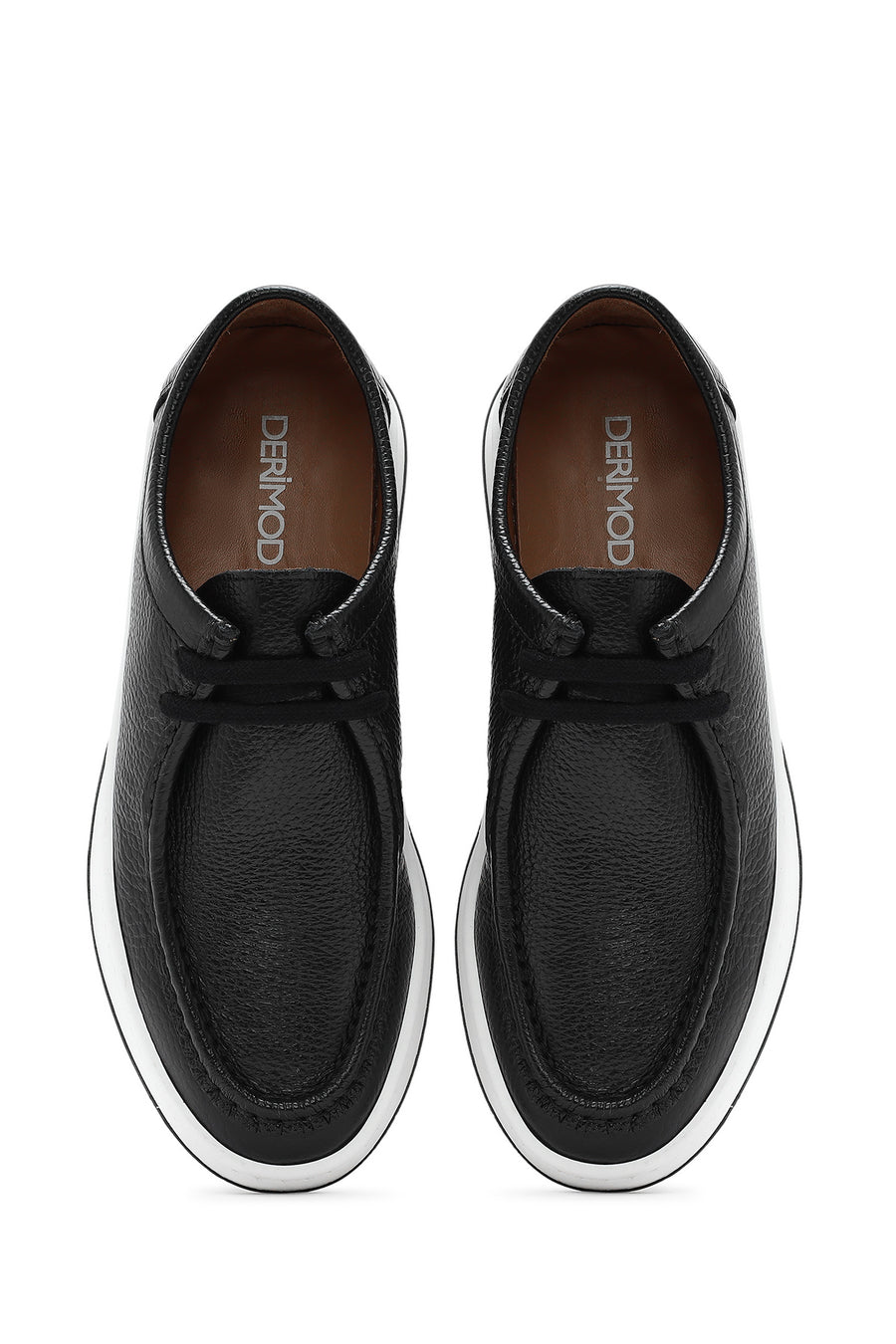 Men's Black Lace-up Leather Casual Shoes