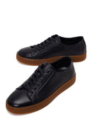Male Black Lace-Up Leather Sneaker | Derimod