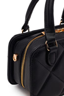 Woman Black Long-Strap Quilted Charmed Mini Shoulder Bag | Derimod