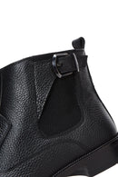 Men's Black Leather Zippered Classic Boots | Derimod