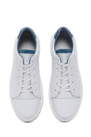 Men's White Leather Thick Soled Sneaker | Derimod