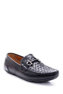 Erkek Siyah Deri Örgülü Casual Loafer | Derimod