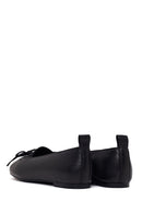 Woman Black Leather Ballet Flat | Derimod