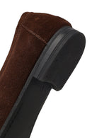 Women's Brown Buckled Suede Leather Loafer | Derimod