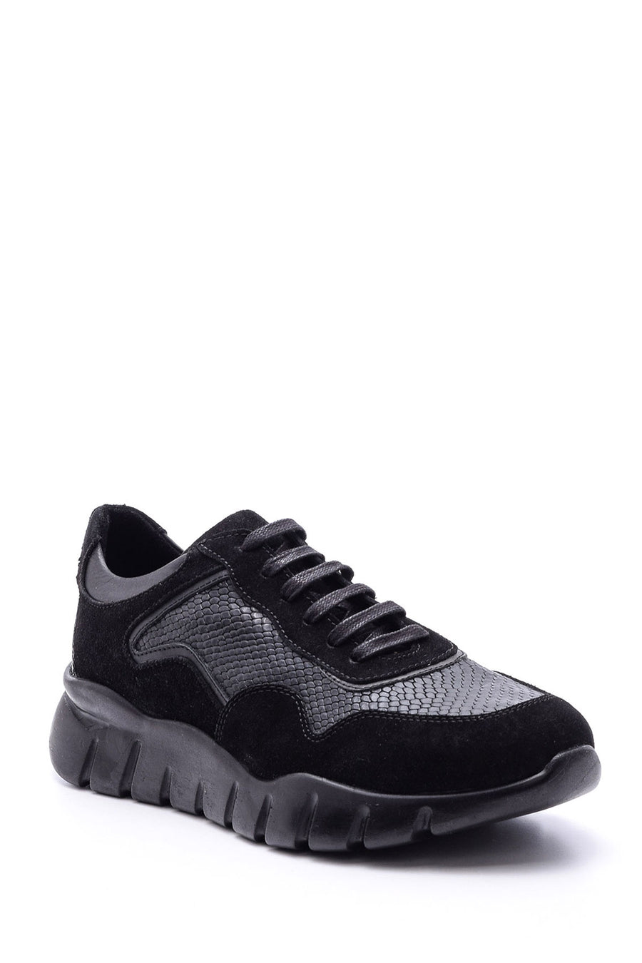 Men's Suede Detailed Leather Sneaker 19WFD318214 | Derimod