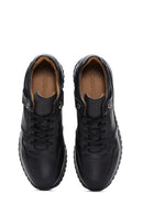 Men's Black Leather Sneaker | Derimod