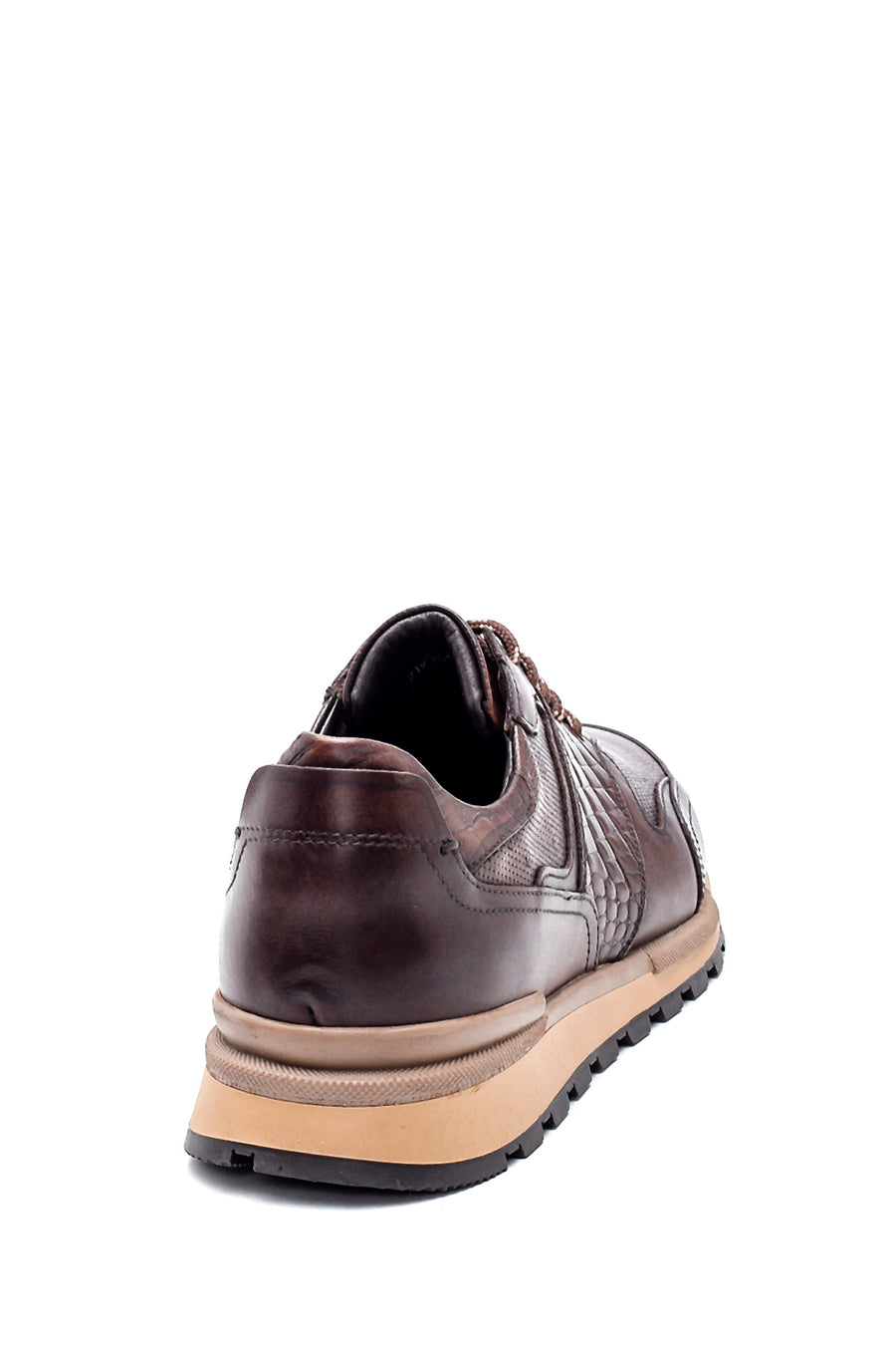 Erkek Deri Kroko Detaylı Sneaker