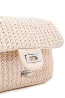 Women's Beige Long Strap Straw Crossbody Bag | Derimod