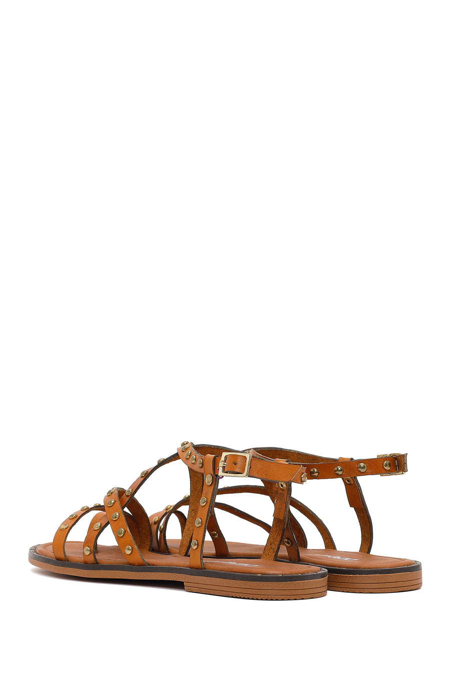 Women's Tan Buckled Leather Bodrum Sandals