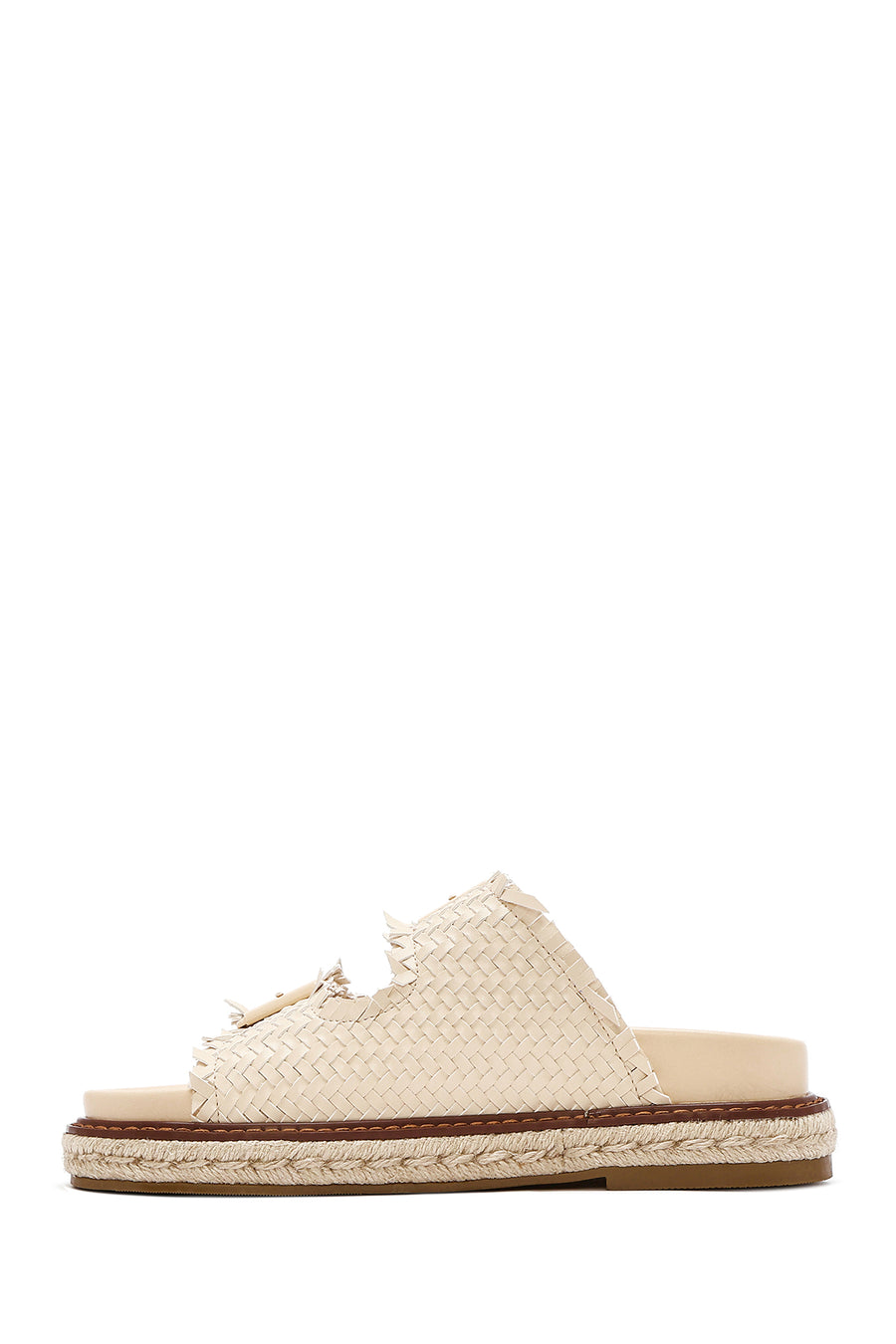Women's Beige Thick Soled Metallic Slippers