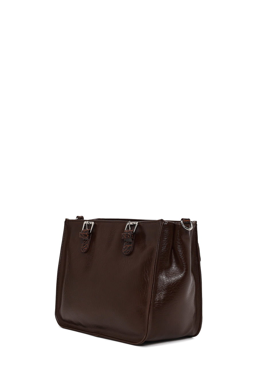 Woman Brown Long-Strap Shoulder Bag