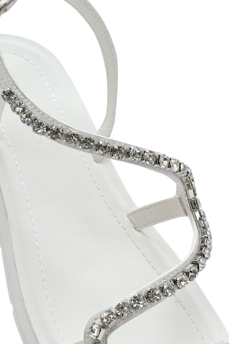 Women's White Stone Sandals