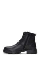 Men's Black Leather Zippered Casual Boots | Derimod