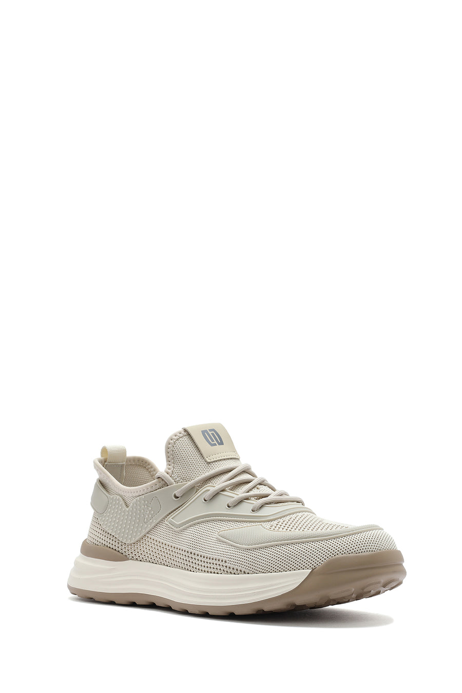 Erkek Bej Bağcıklı Kalın Tabanlı Sneaker