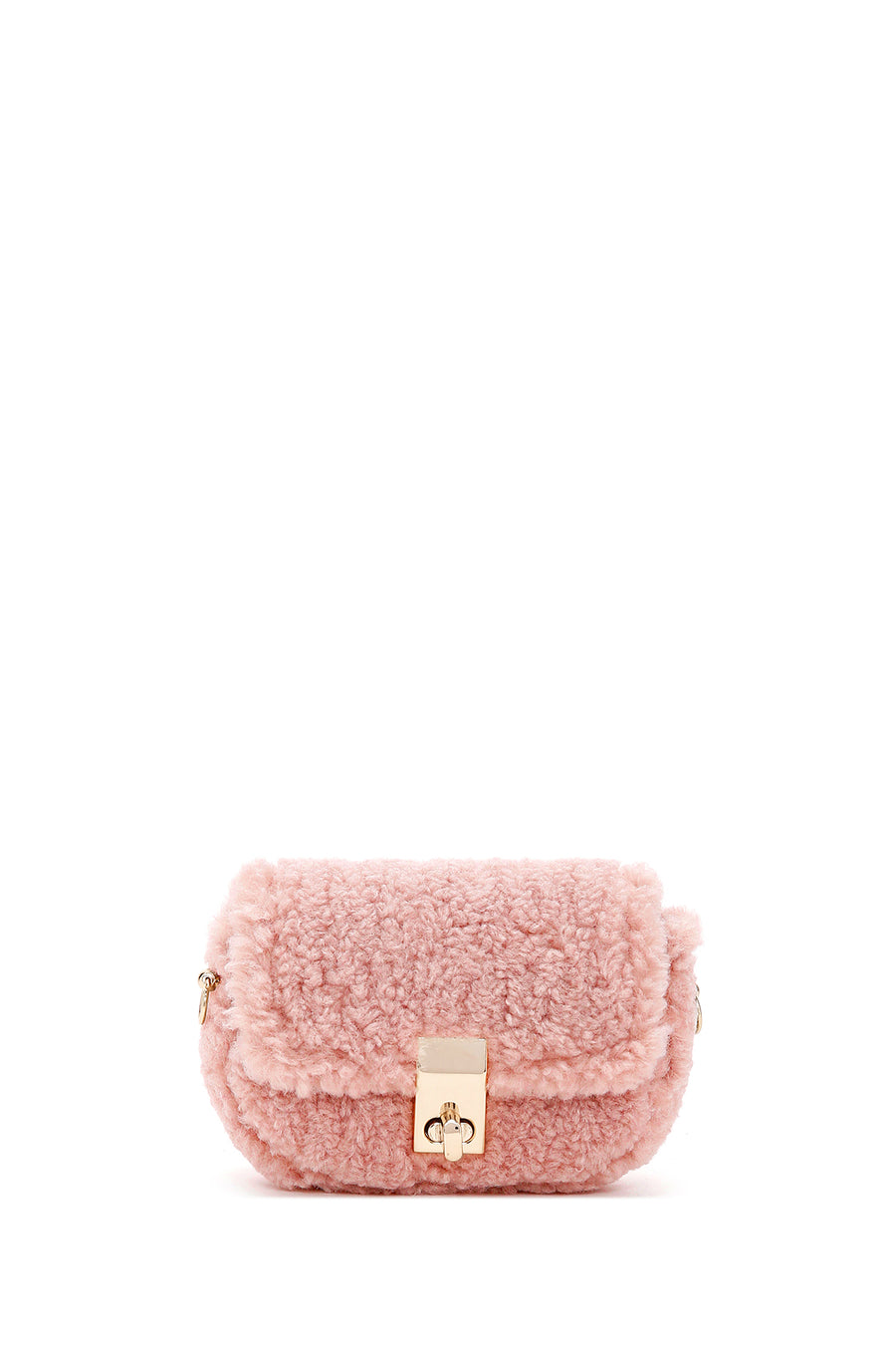 Kadın Pembe Peluş Mini Çapraz Çanta