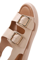 Women's Beige Double Buckle Comfort Sandals | Derimod