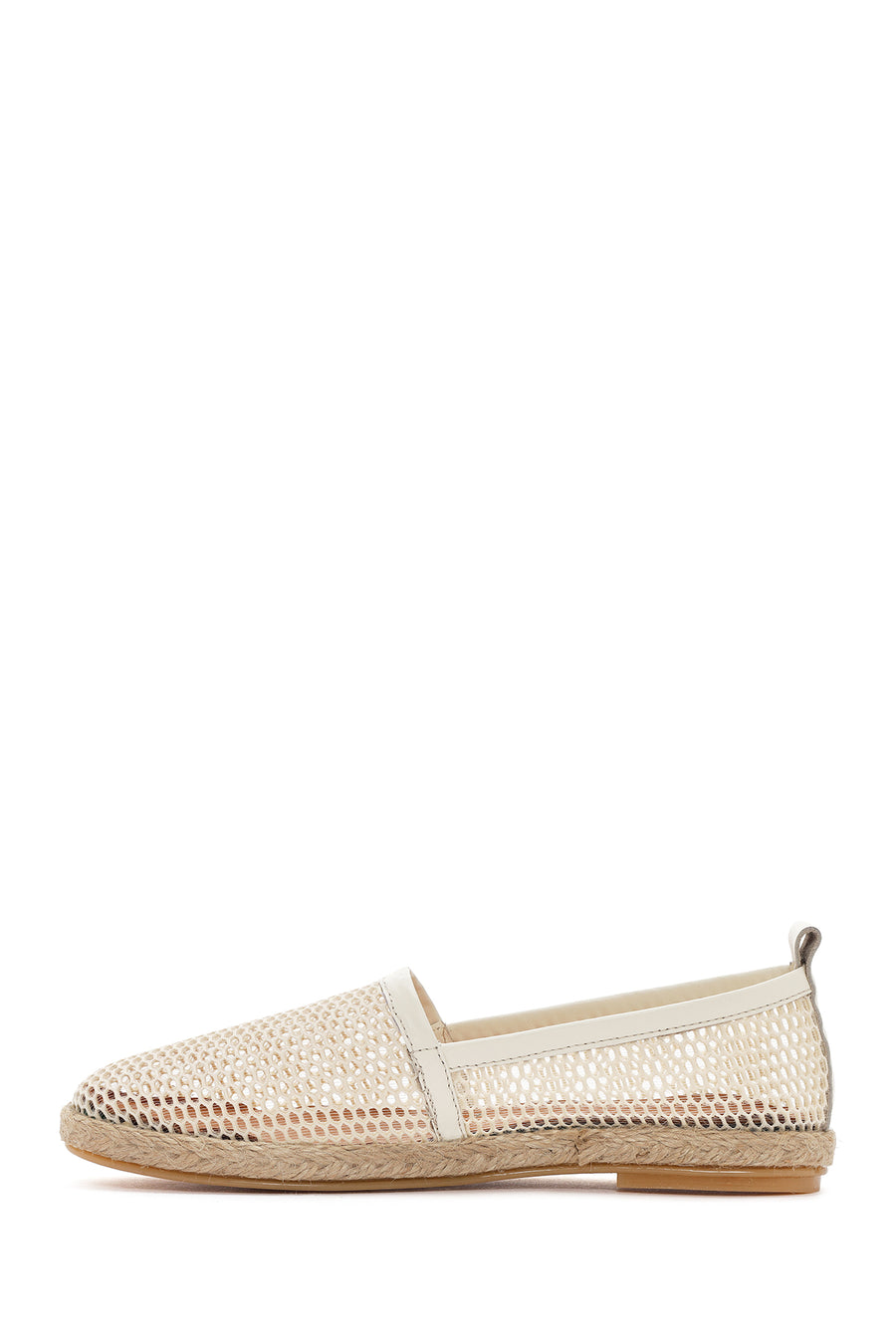 Women's Cream Leather Espadrilles