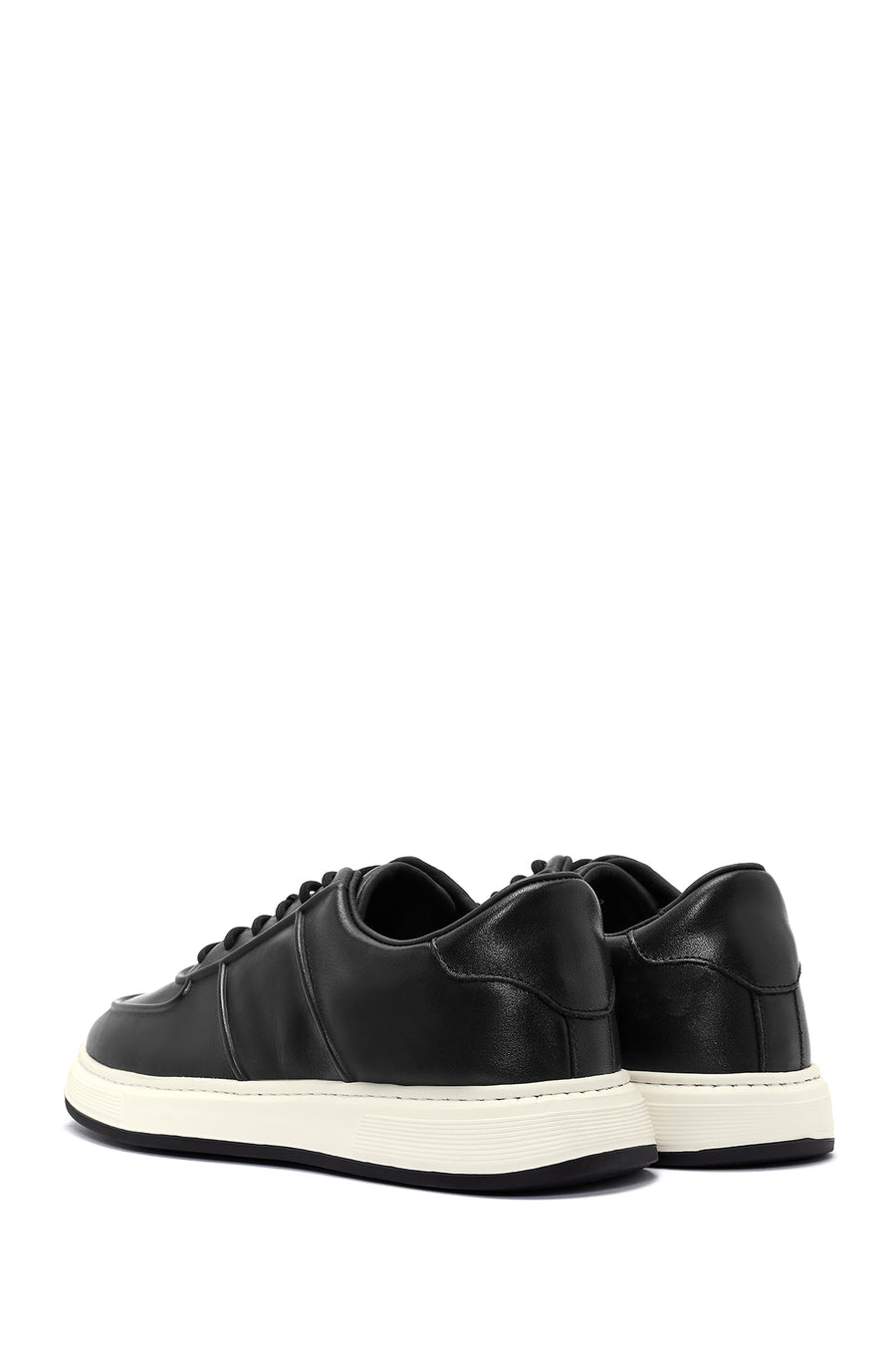 
Men's Black Lace-Up Leather Sneaker

