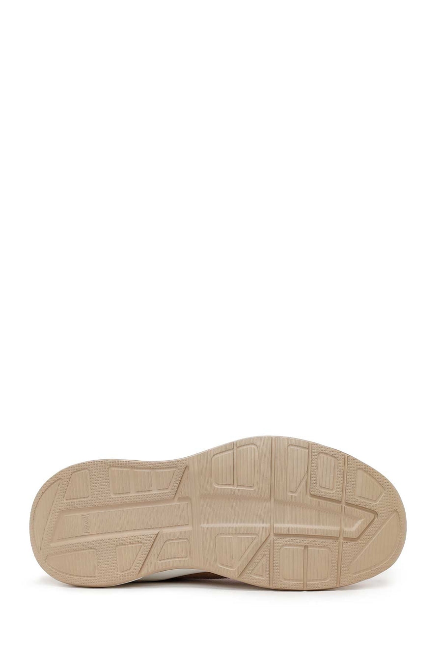 Woman Beige Lace-Up Thick-Soled Suede Leather Sneaker