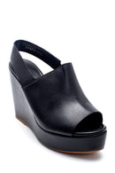 Women's Leather Wedge Heel Sandals | Derimod