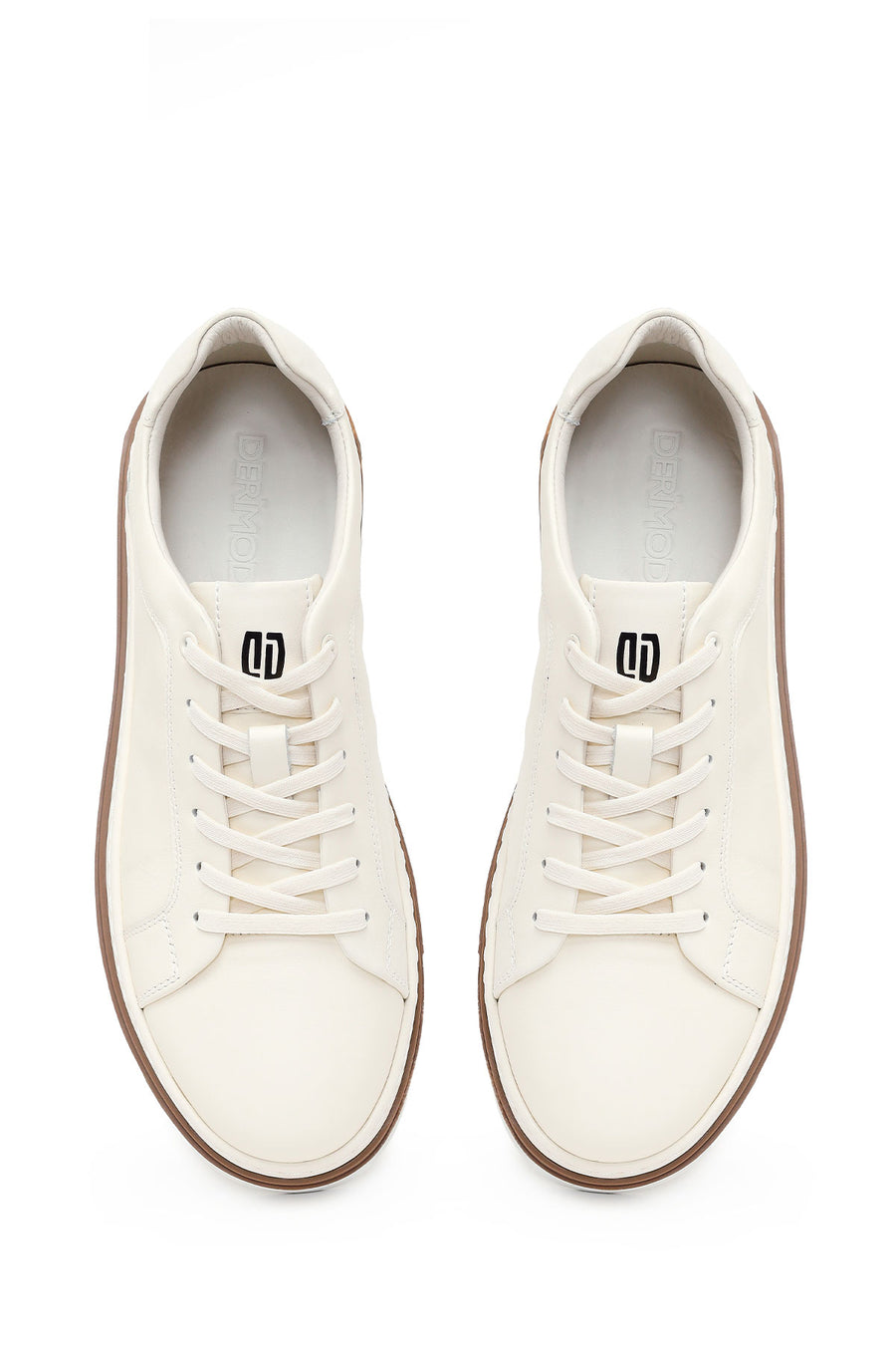 Male White Lace-up Leather Sneaker
