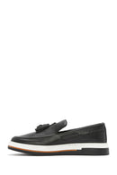 Men's Black Tasseled Leather Casual Loafer | Derimod