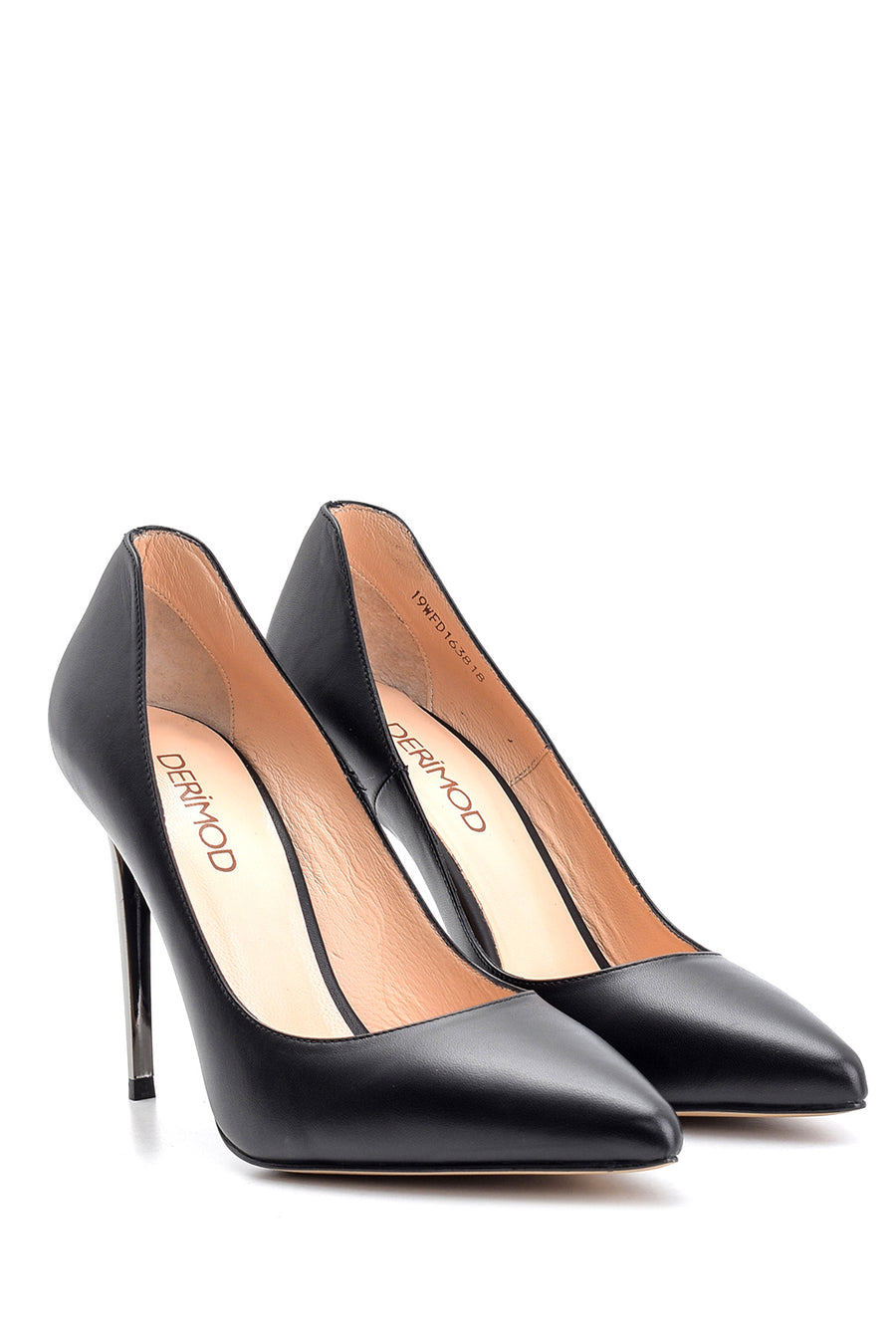 Kadın Topuk Detaylı Deri Stiletto