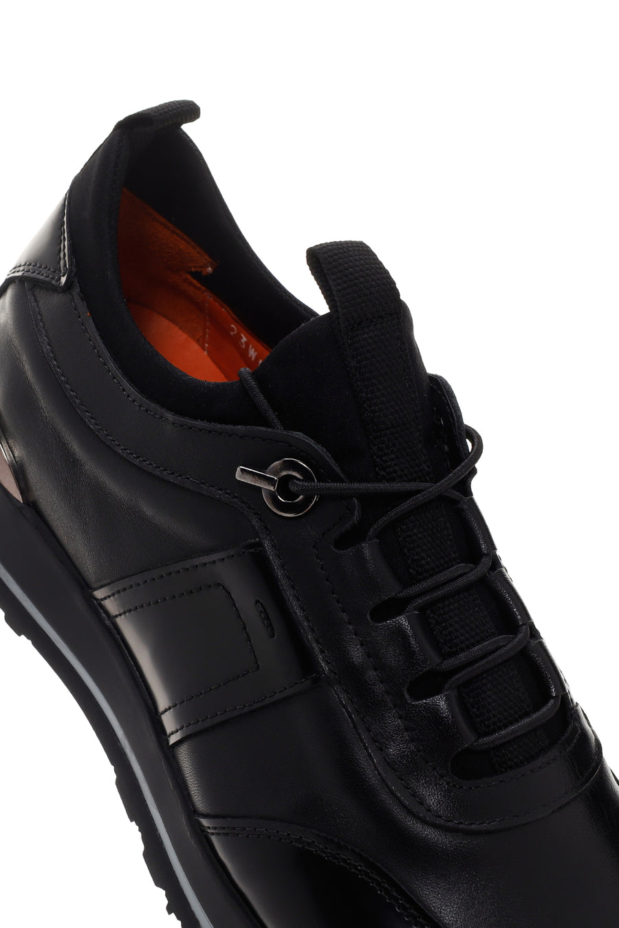 Men's Black Leather Casual Sneaker