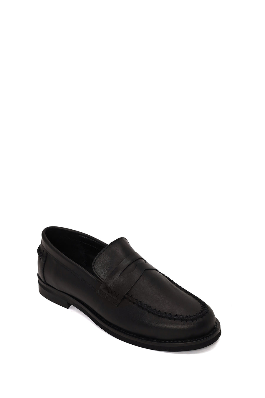 Woman Black Leather Loafer