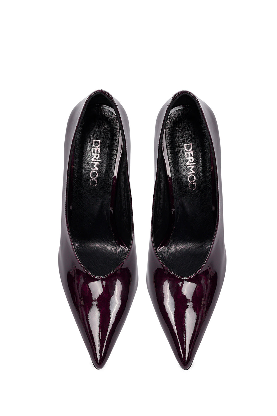 Kadın Bordo İnce Topuklu Rugan Deri Stiletto