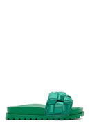 Women's Green Knitted Thick Soled Slippers | Derimod